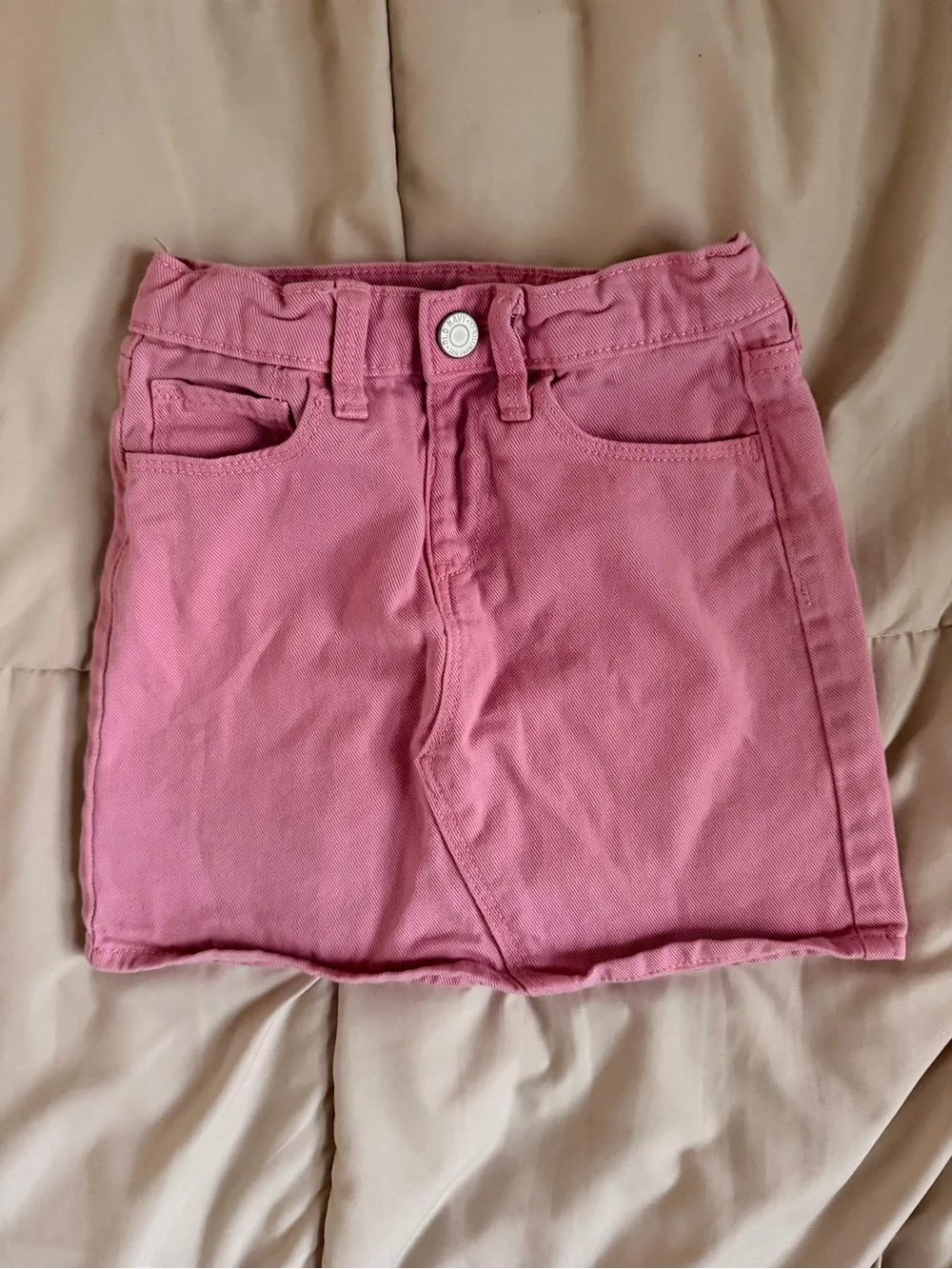 Old Navy Pink Denim Kids Skirt with Five-Pocket Look
